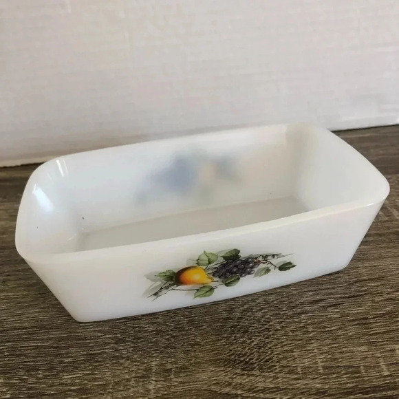 Vtg Arcopal Fruits Butter  Dish - Picture 6 of 9